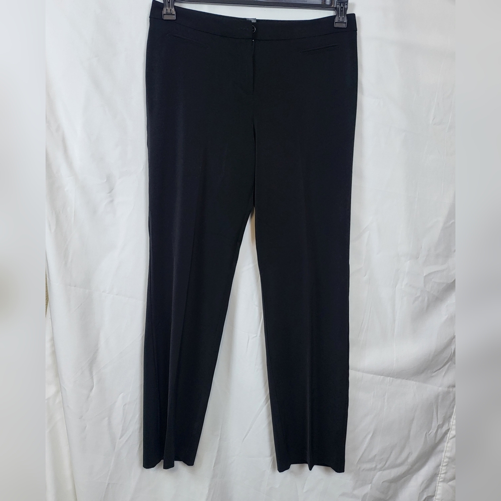 Additions by Chico's Womens Black Straight Leg Career Trouser Pants Sz 1.5 M/10